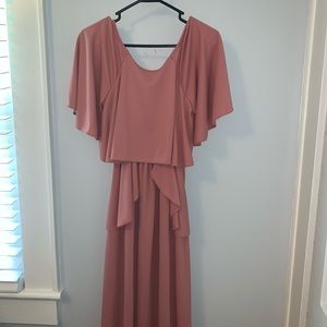 ASOS Maternity Pink Ruffle Midi Dress